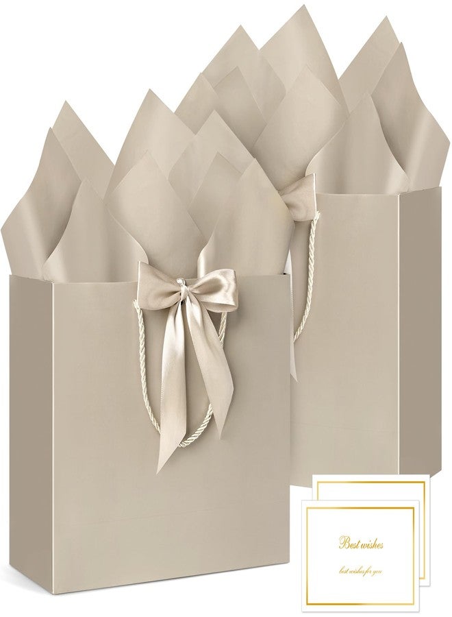Ohuimrt Champagne Gift Bags with Handles, 13", 2 Pack - Image 1