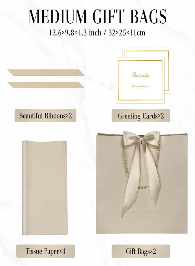 Ohuimrt Champagne Gift Bags with Handles, 13", 2 Pack - Image 2