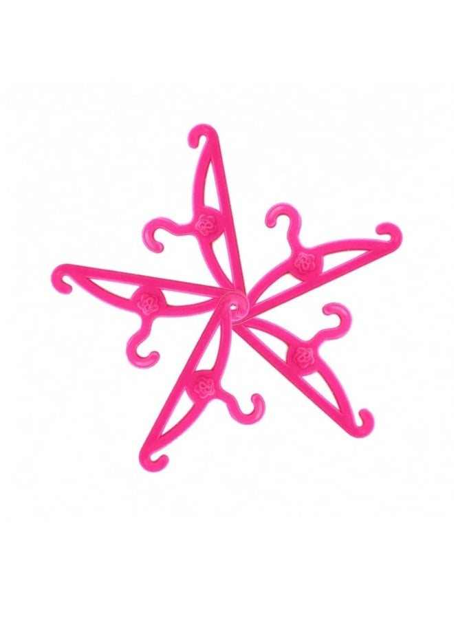 E-TING ETING 60 PCS Pink Plastic Little Hangers for Girl Doll Dress Clothes Gown Doll Clothes Accessories - Image 2