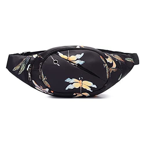 DAITET Dragonfly Fanny Pack for Men&Women, Crossbody Dragonfly Waist Bag with Adjustable Belt, Large Capacity Bum Bag for Traveling Hiking Cycling Workout Casual(Black Dragonfly) - Image 1