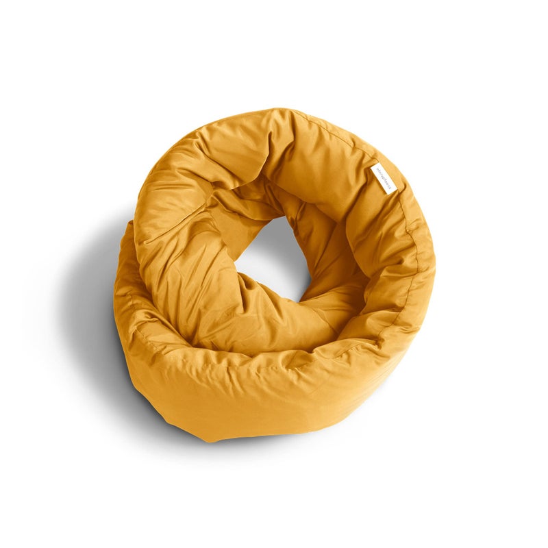 Huzi Huzi Infinity Pillow - Travel Neck Pillow - Versatile Soft 360 Support Scarf - Machine Washable - Home Travel Flight Road Trips (Ochre Yellow)  - Image 1