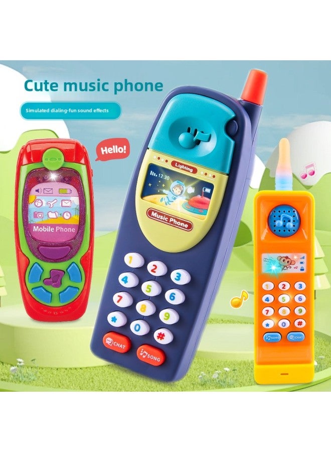 Loquat Early Education Smart Simulation Mobile Phone Toy For Babies Music Story Fun Educational Interactive Plastic Electronic Toy-Color:Multi-function Fun Mobile Phone (light Blue) - Image 2