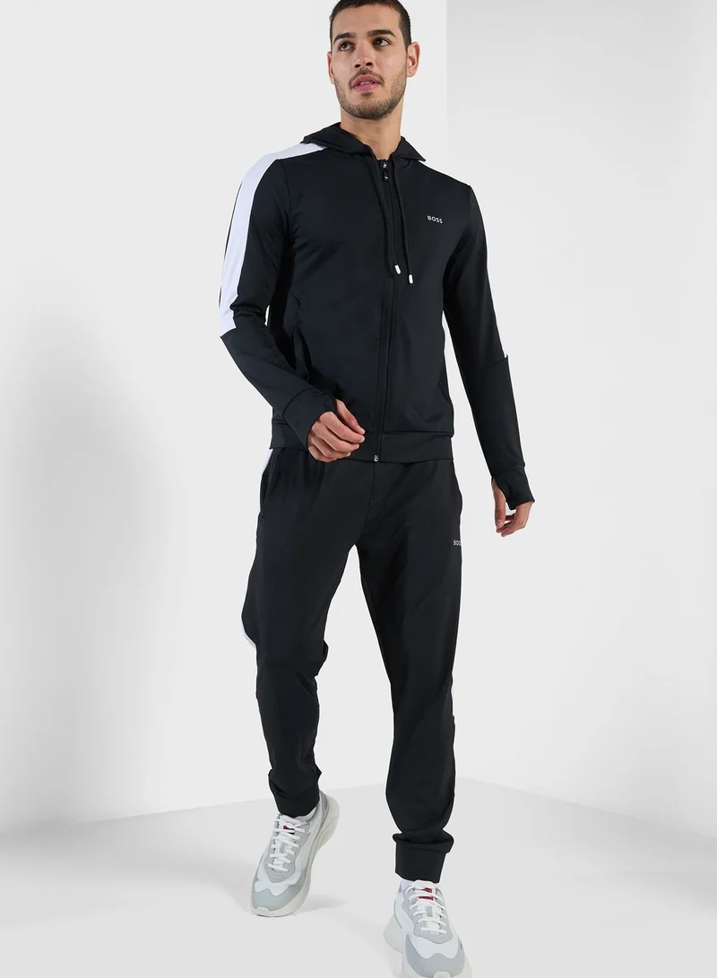 BOSS Colour Block Zip Through Hoodie