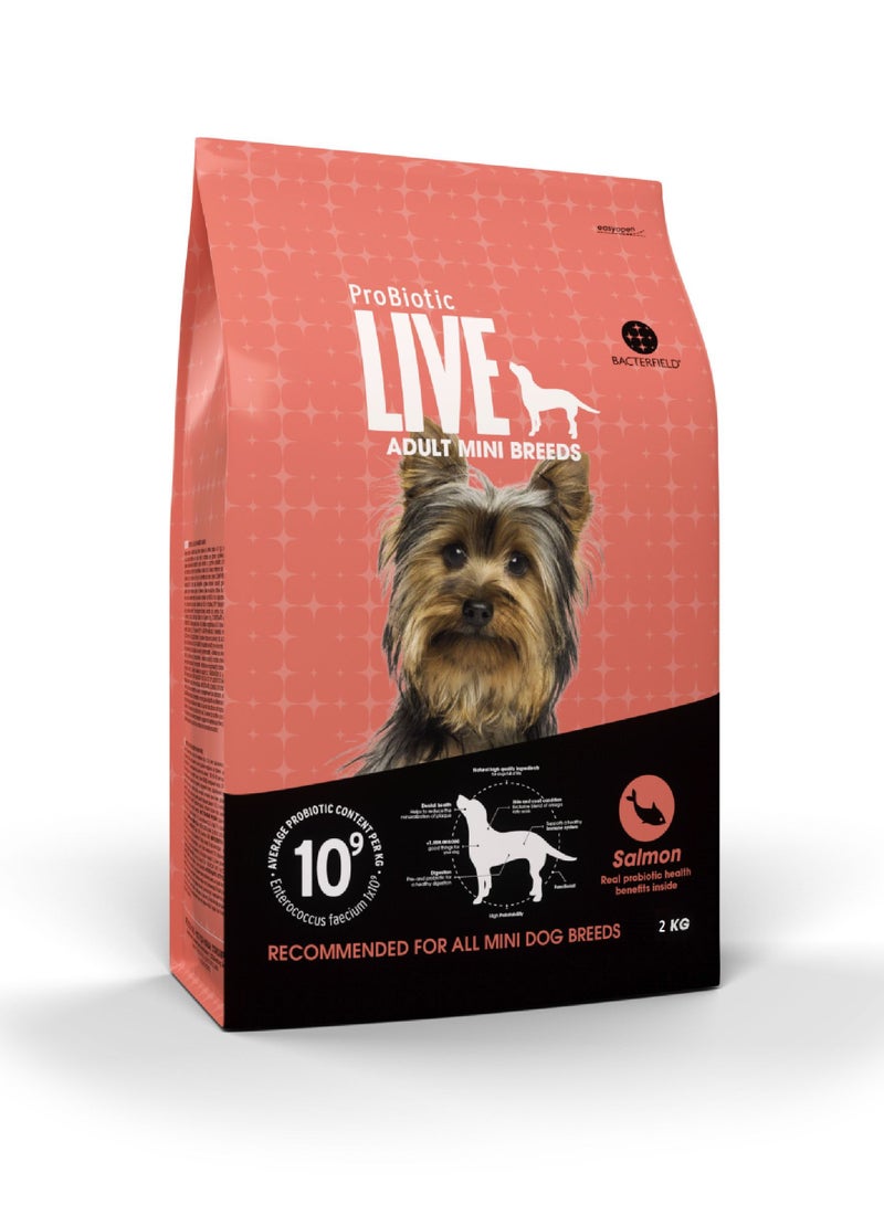 بروبيوتيك لايف طعام جاف للكلاب البالغ صغير يولد سمك السلمون والأرز - Image 2