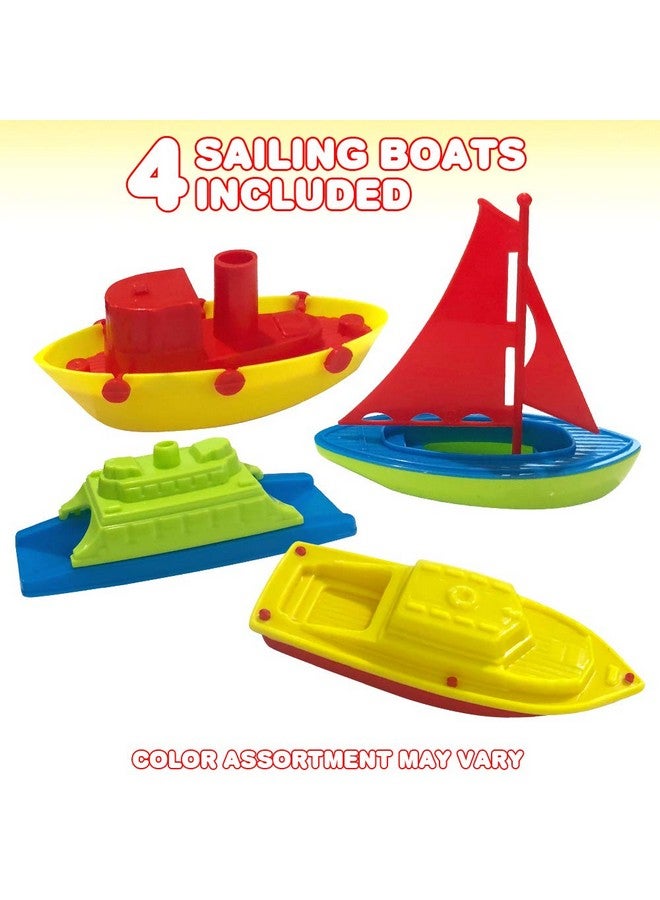 ArtCreativity Toy Boat Bath Toys for Kids & Toddlers, Set of 4, Kids Pool Toys for Outdoor Water Play, Floating Pool Boat Toys for Bathtub, Summer Beach Toys, Cute Party Favors for Boys and Girls - Image 2