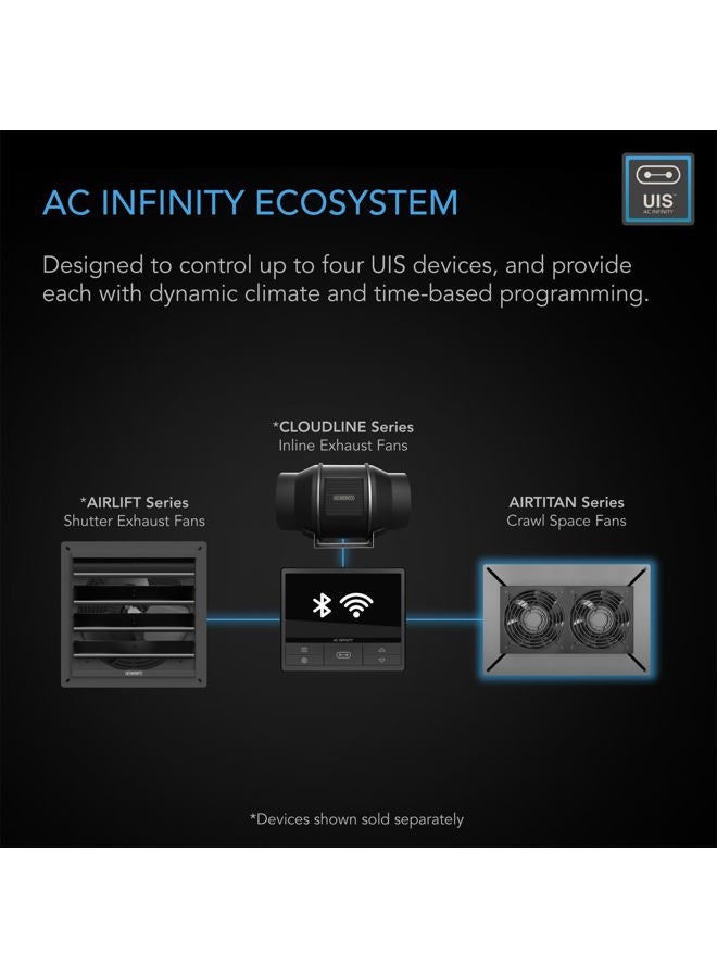 AC Infinity مروحة AIRTITAN T7 بقطر 300 مم مع وحدة تحكم في درجة الحرارة والرطوبة لغرفة الزحف، القبو، المرآب، العلية، الزراعة المائية، الخيام - Image 5