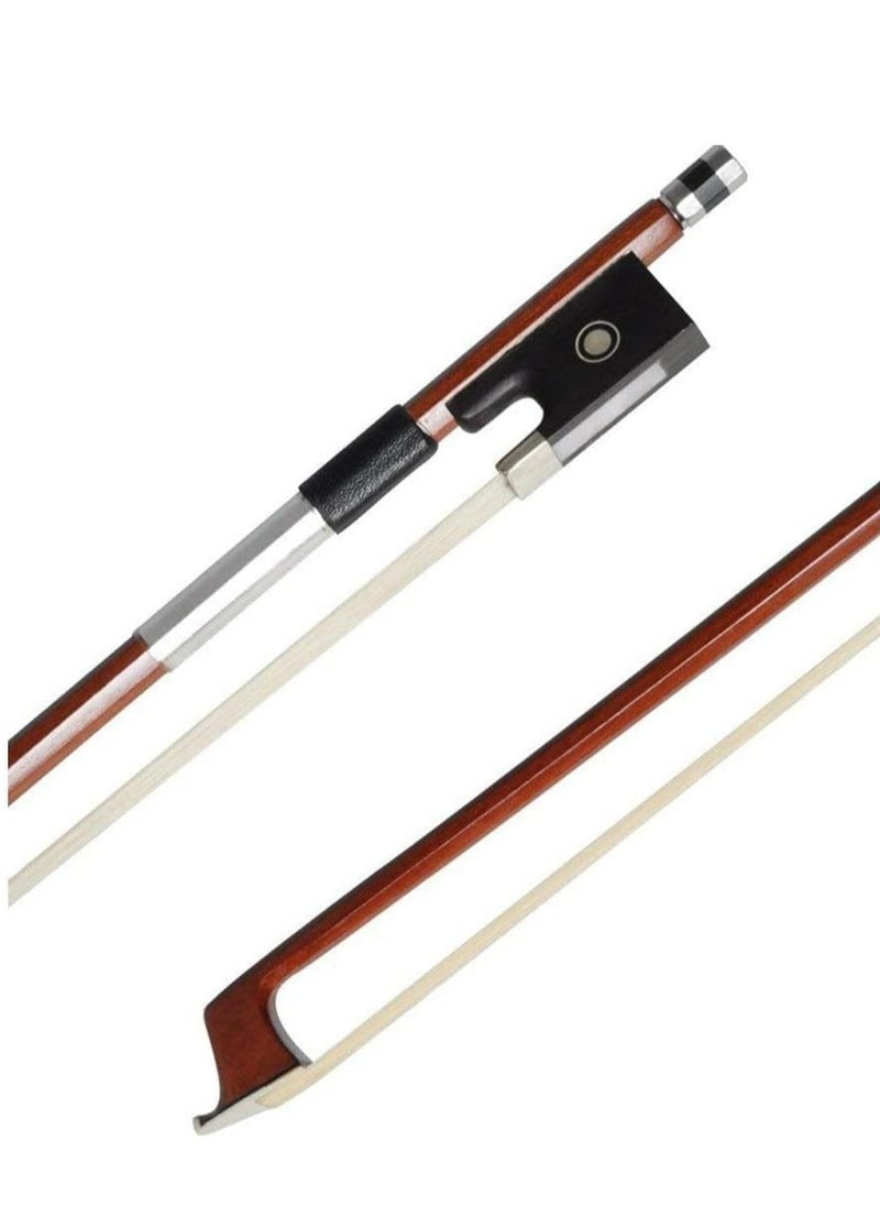 Mike Music 1/8 Violin Bow Professional 1/8 Brazilwood Ebony Frog Violin Arbor White Horsehair Violin Bow  - Image 4