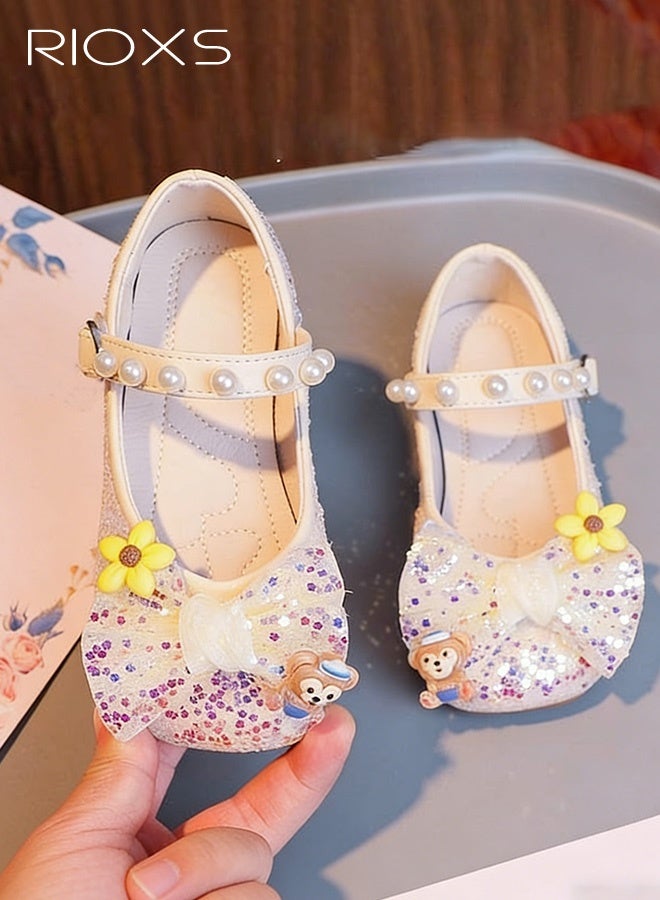 ريوكس حذاء ماري جين، حذاء الأميرة، أحذية بالات برباطات مزخرفة، حذاء ديسى اللامع بعقدة زنبركية، حذاء منخفض الساق بأحذية ناعمة، حذاء فلورا غيلز للحفلات الزفاف، أحذية أنيقة للأطفال الصغار والكبار - Image 2