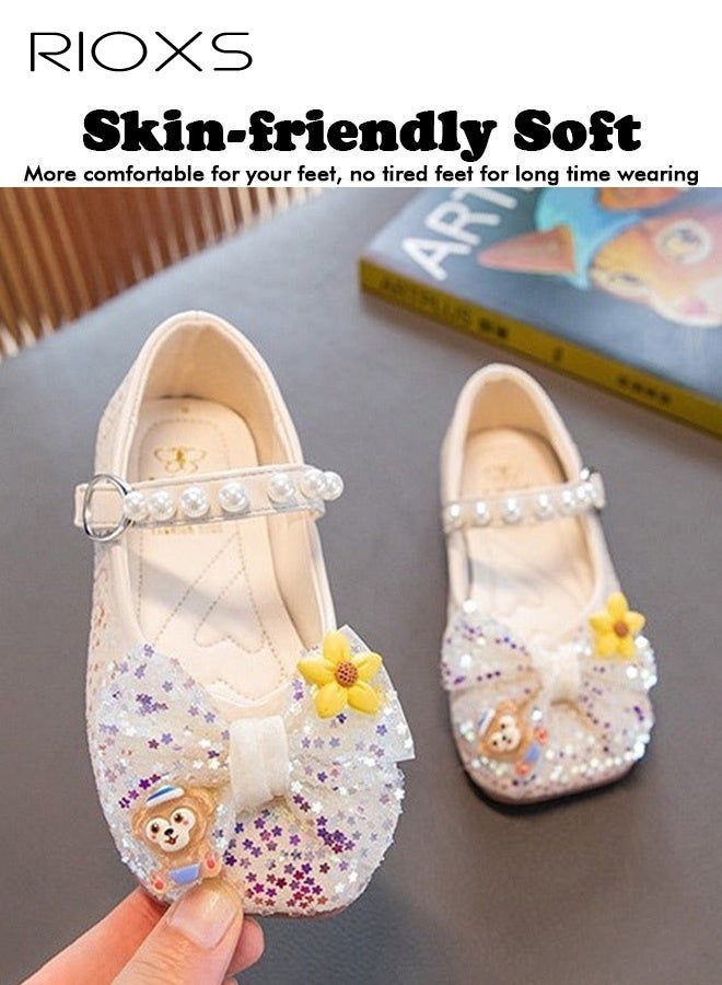 ريوكس حذاء ماري جين، حذاء الأميرة، أحذية بالات برباطات مزخرفة، حذاء ديسى اللامع بعقدة زنبركية، حذاء منخفض الساق بأحذية ناعمة، حذاء فلورا غيلز للحفلات الزفاف، أحذية أنيقة للأطفال الصغار والكبار - Image 5