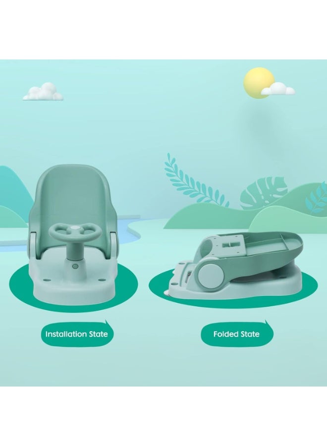 NANAO كرسي استحمام للأطفال مع مسند ظهر قابل للتعديل وكوب شفط قابل للطي ومضاد للانزلاق، كرسي استحمام محمول للأطفال مناسب للأطفال من 6-24 شهرًا - Image 5