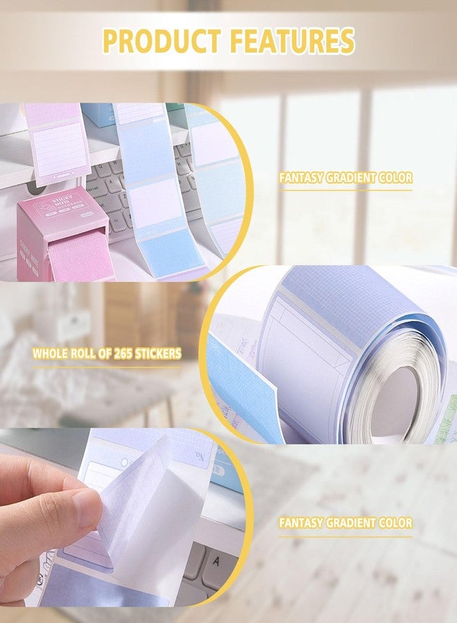 Bagentry 2 Sticky Full Adhesive Notes Roll Tape with Pull Out Dispenser Boxes, 512 Sheets Sticky Notes 1.7 x 2.4 Inch, Self-Stick Memo Pads Sticker Label for Noting Writing (Purple & Pink) - Image 3