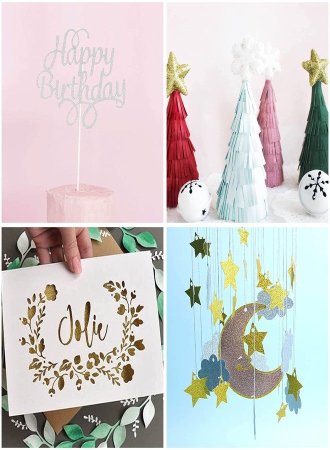 Bonmiy White Glitter Cardstock - 30 Sheets Glitter Paper - Sized 12" x 12" - Premium Card Stock for Scrapbooking, Crafts, Decorations, Weddings… - Image 4