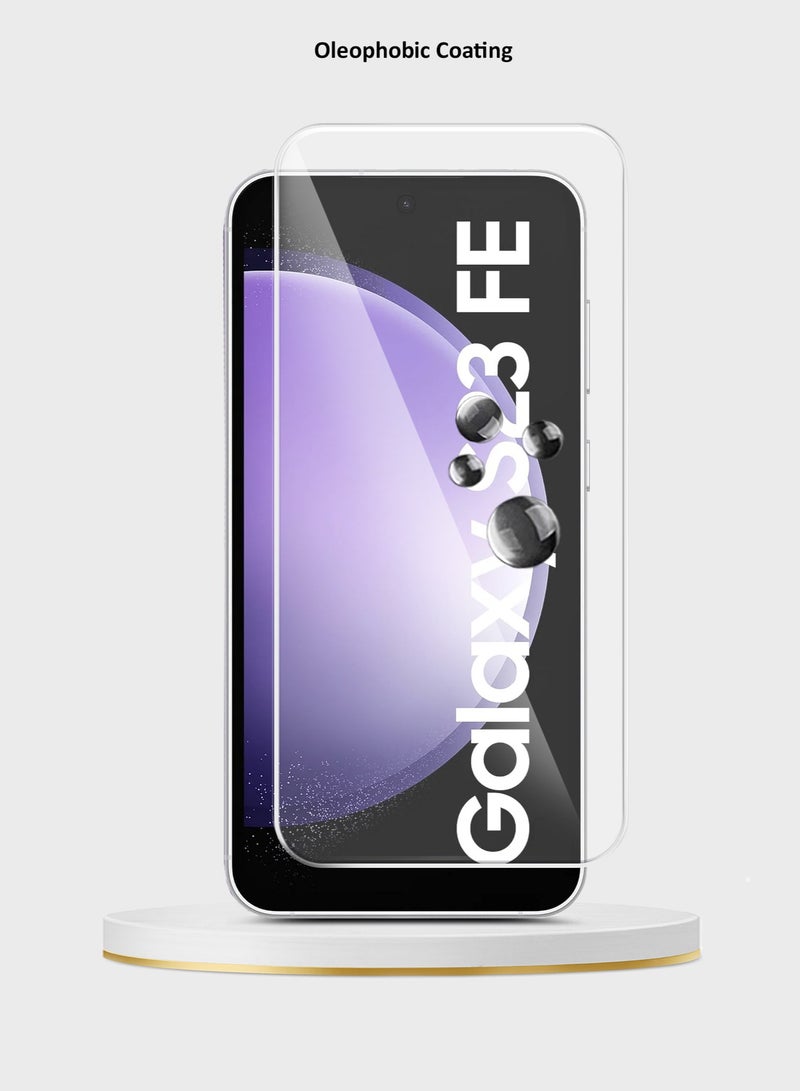 Wtech Premium Series Curved Edges 9H 2.5D Tempered Glass Screen Protector For Samsung Galaxy S23 FE 5G 2023 Clear - Image 2