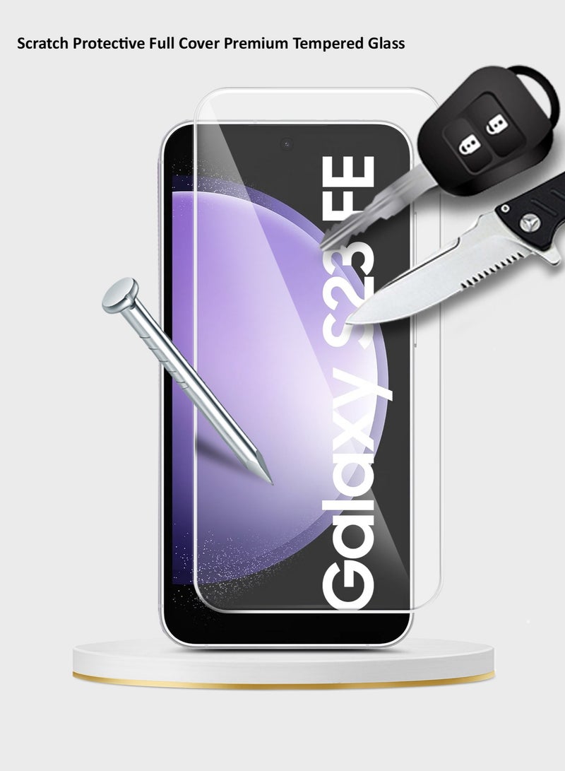Wtech Premium Series Curved Edges 9H 2.5D Tempered Glass Screen Protector For Samsung Galaxy S23 FE 5G 2023 Clear - Image 3