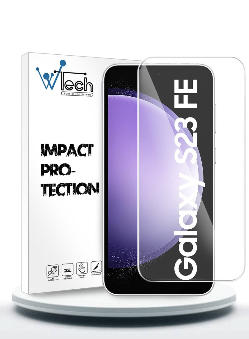Wtech Premium Series Curved Edges 9H 2.5D Tempered Glass Screen Protector For Samsung Galaxy S23 FE 5G 2023 Clear - Image 1