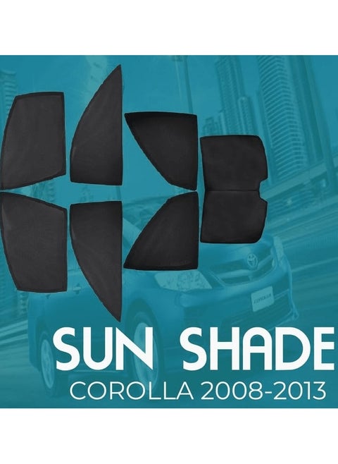 7-Piece Custom High Quality Car SunShade Set for TOYOTA COROLLA 2008-2013, Full Window Protection, UV Blocker for Front, Side, and Rear Windows