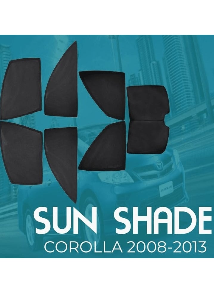 TOYOTA - 7-Piece Custom High Quality Car SunShade Set for TOYOTA COROLLA 2008-2013, Full Window Protection, UV Blocker for Front, Side, and Rear Windows - Image 1