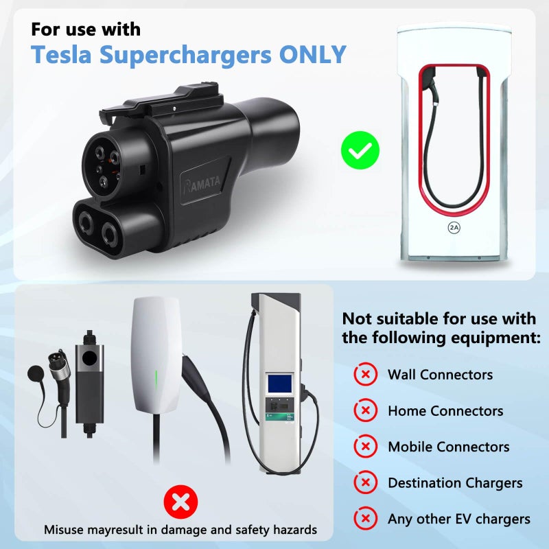 RAMATA fit for Tesla Supercharger to Charge Ford F150 Lightning, Cadillac Lyriq Hyundai ioniq, Mach-E, GM, Rivian, Mercedes NACS to CCS Adapter 500A DC Fast Charging More CCS1 Electric Vehicle - Image 2