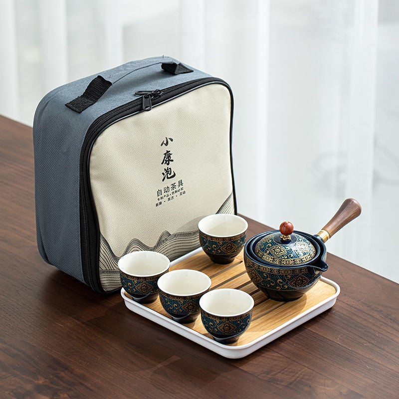 Household Kung Fu Tea Set Side Handle Anti-Scalding Outdoor Car Portable Travel Portable One Pot Four Cups Tea Maker Gift Box - Image 5