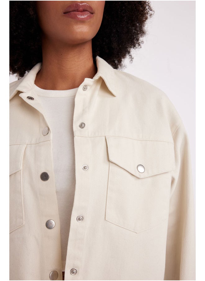 DeFacto - Woman Oversize Fit Shirt Neck Woven Long Sleeve Shirt - Image 1