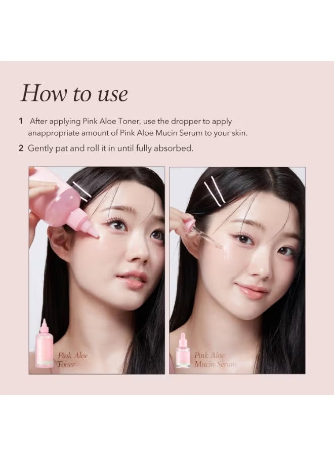 APRILSKIN Pink Aloe Mucin Serum 1.01 fl.oz (30ml) Hydrating 78% Jeju Aloe Mucin Formula with Non-Sticky Finish for a Glass Glow Look, Korean Skincare - Image 5