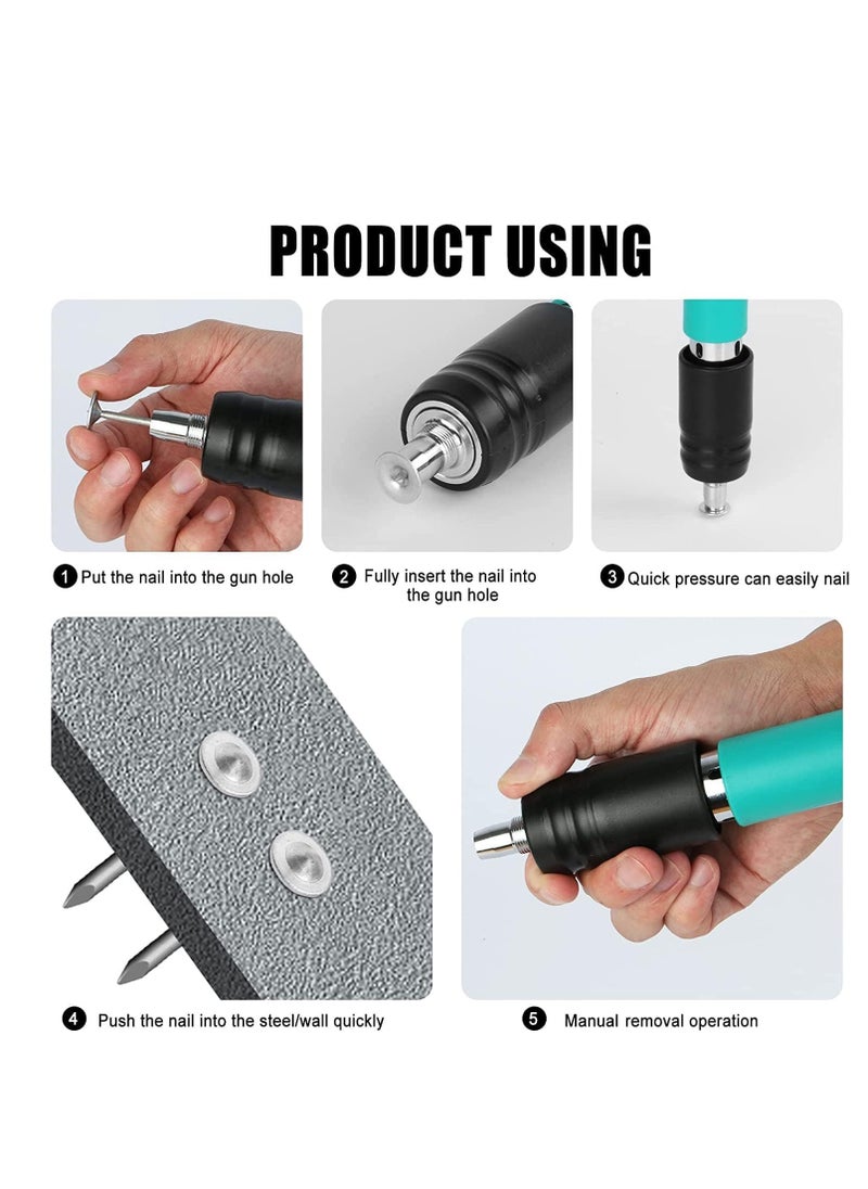Generic - Manual Steel Nails Gun Tool, Concrete Nail Gun, Mini Portable Nail Shooting Machine with 20 Nails, Nail Wall Fastening Tool for Cement Wall, Household Woodworking - Image 1