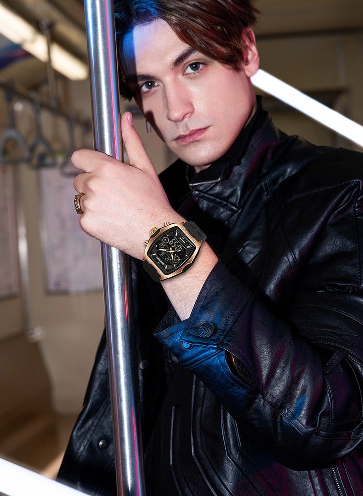 Sanda Men Electronic Watch Big Dial Sports LED Analog Digital Dual Display Man Wristwatch - Image 3