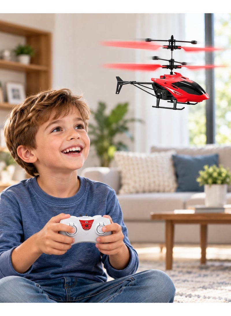 ايركرافت العاب طائرة مروحية تعمل بالتحكم عن بعد، هيليكوبتر 2.5 قناة طيران بتعليق عالي منخفض، هليكوبتر صغيرة بريموت كنترول لهدايا حفلات الاطفال، هدايا عيد ميلاد للاولاد والبنات - متعددة الالوان - Image 1