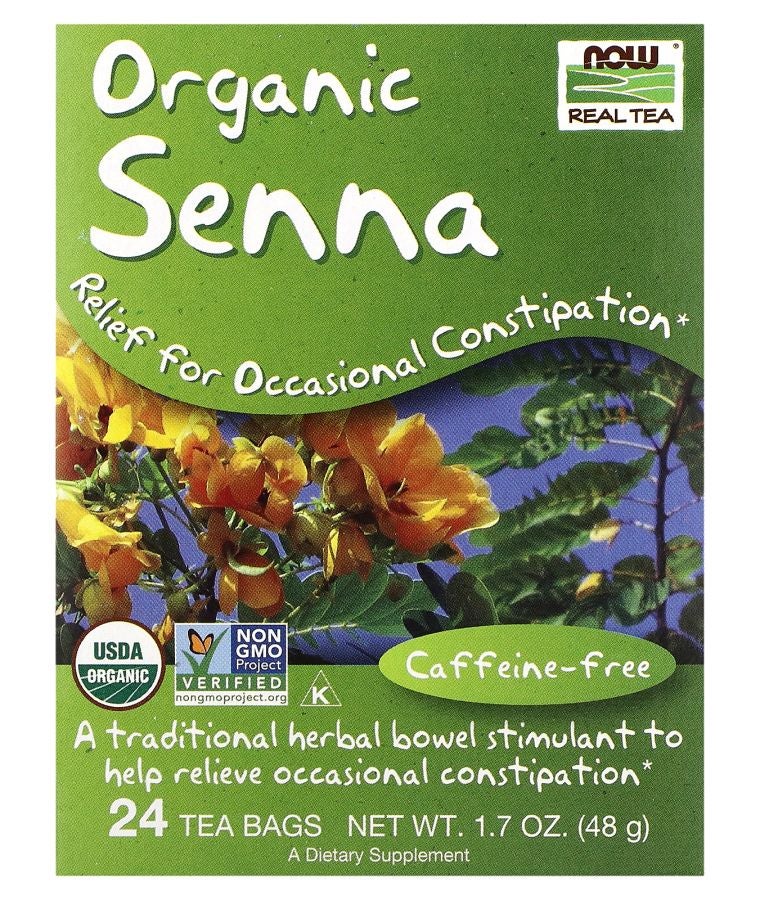 now Real Tea Organic Senna Tea Caffeine Free 24 Tea Bags 1.7 oz (48 g)