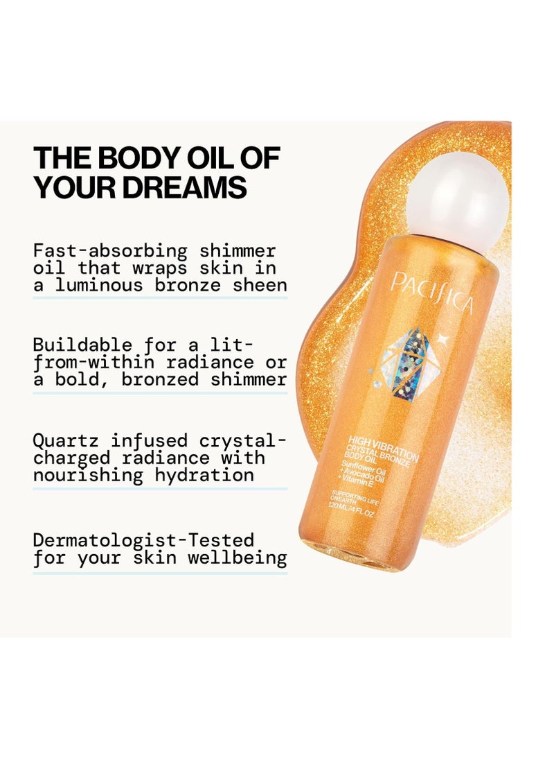 Pacifica - Pacifica Bronzing Body Oil – Crystal Bronze Shimmering Oil for Natural Sun-Kissed Glow, Hydrating Body Illuminator, Vanilla Coconut Scent, Vegan & Cruelty-Free, Clean Beauty, 4 fl oz - Image 1