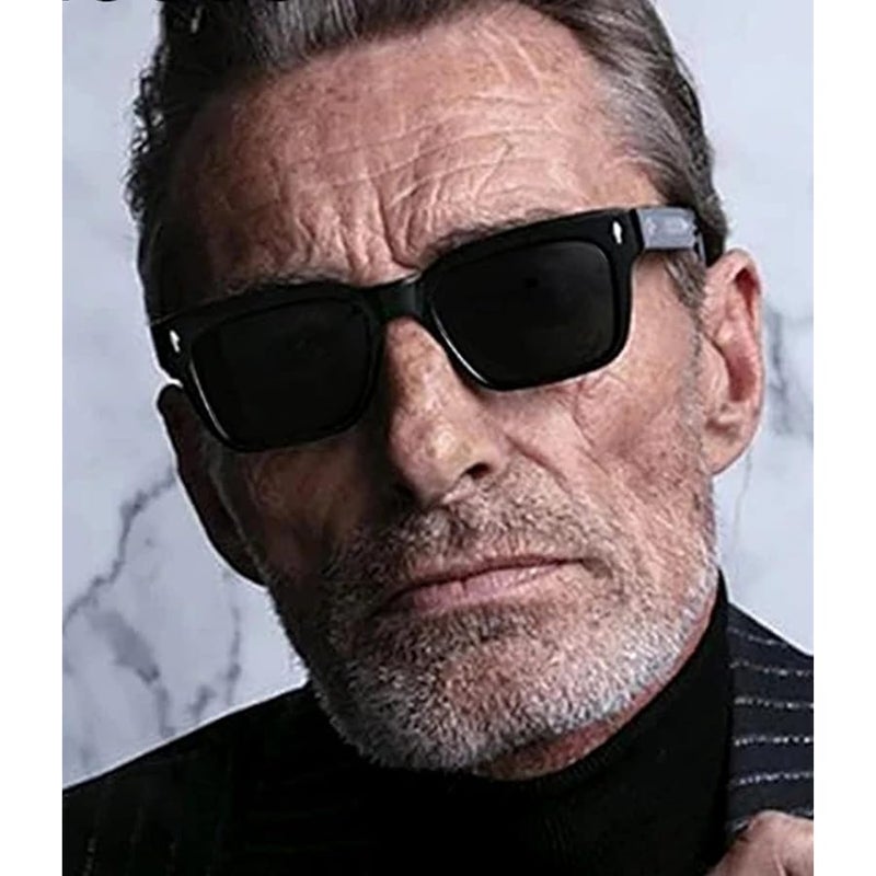 EYLRIM Square Frame Sunglasses for Women Men Trendy Chunky Rectangle Sun Glasses Black Shades UV400 Protection - Image 4