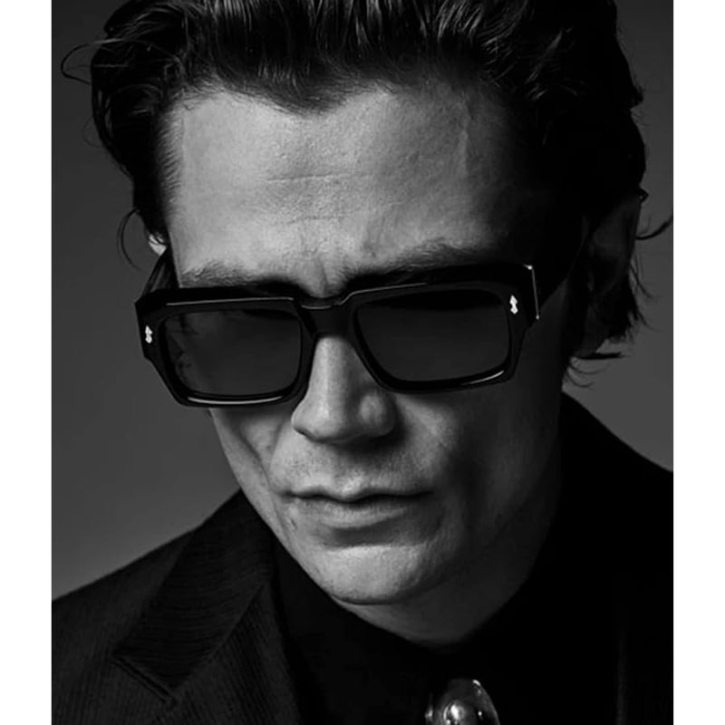 EYLRIM Square Frame Sunglasses for Women Men Trendy Chunky Rectangle Sun Glasses Black Shades UV400 Protection - Image 2