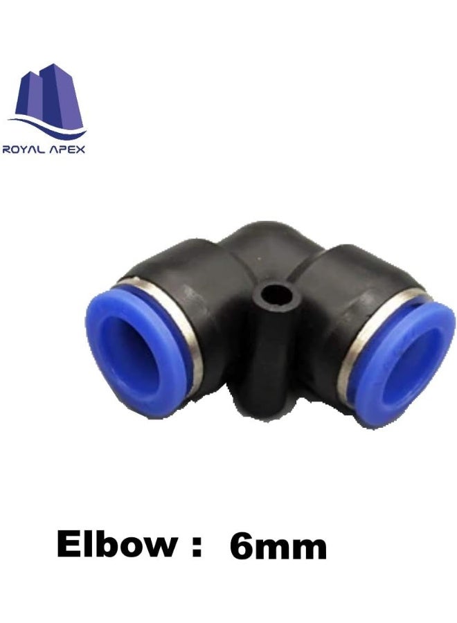 Royal Apex PU Pipe & Fittings Polyurethane | Pneumatic Pipe Push in to Connect Fittings (Elbow - Pack of 5, 6mm) - Image 2
