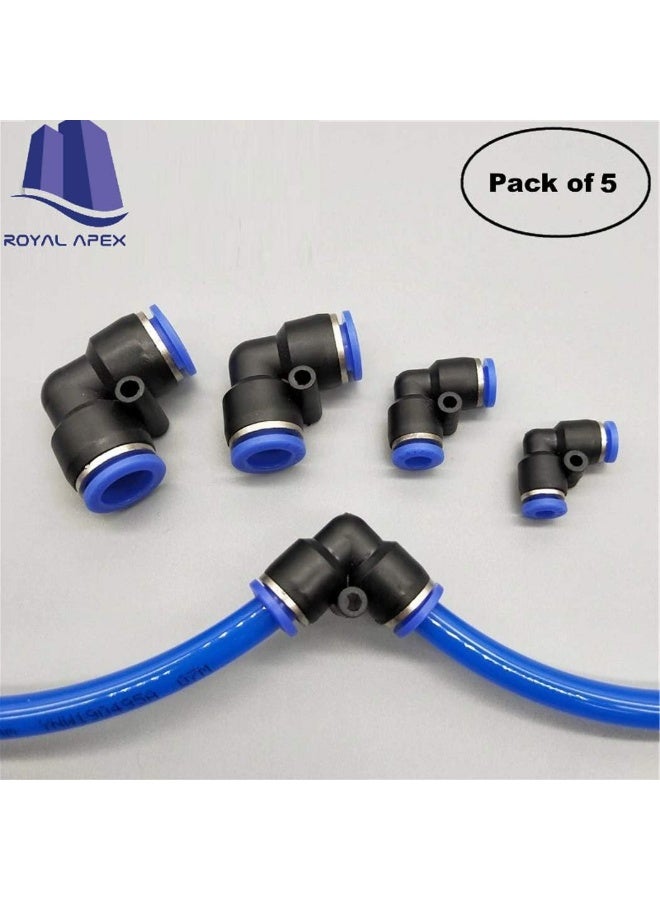 Royal Apex PU Pipe & Fittings Polyurethane | Pneumatic Pipe Push in to Connect Fittings (Elbow - Pack of 5, 6mm) - Image 3