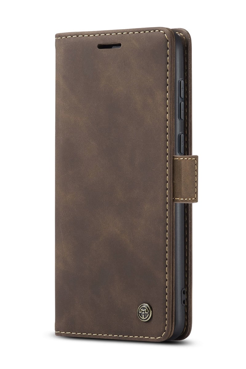 CaseMe Huawei pura 70 Ultra Wallet Case Book Folding Flip Folio Case with Magnetic Kickstand Card Slots Protective Cover - Coffee - Image 1