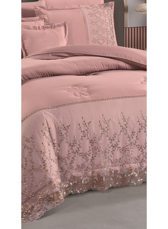 مارك مفرش نفرين فخم ملكي عرائسي نفرين بتصميم الدانتيل من خامه الميكروفايبر مقاس 240*260 سم - Image 2