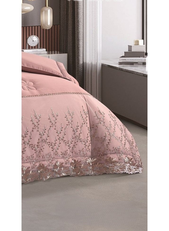 مارك مفرش نفرين فخم ملكي عرائسي نفرين بتصميم الدانتيل من خامه الميكروفايبر مقاس 240*260 سم - Image 3