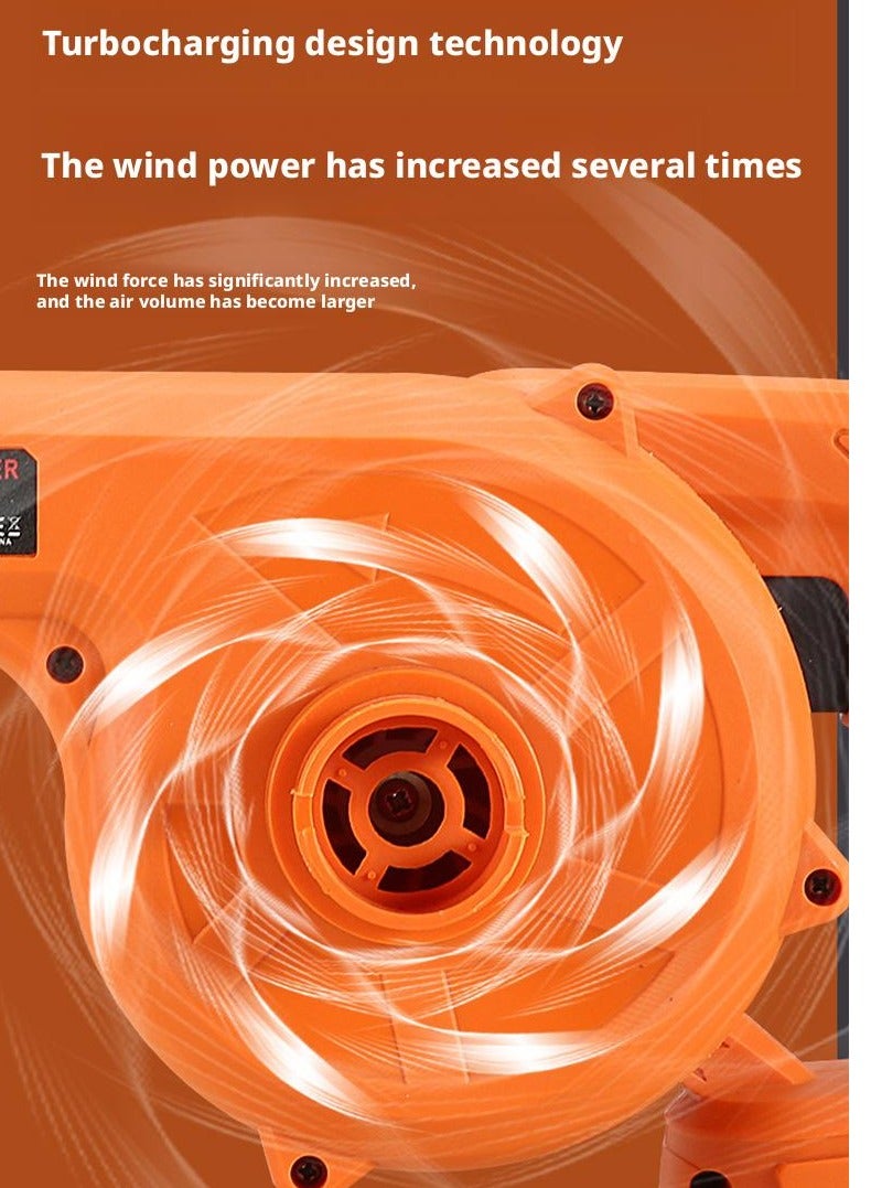 Halamine 21V Leaf Blower，Electric Blower，Air Blower And Suction Vacuum,With Collection Bag, For Home And Garden, Orange/Black - Image 4