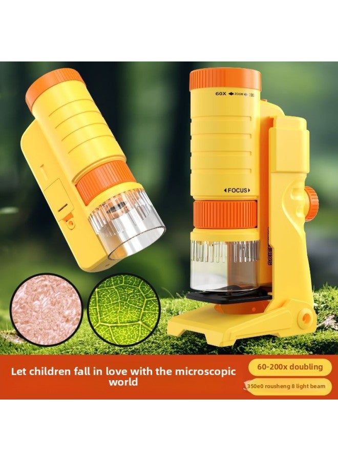 Children's Microscope Handheld Portable Scientific Experiment Suit Outdoor Special Professional Student Edition Educational Toys-Specifications:Portable-microscope 【black And White】  - Image 3