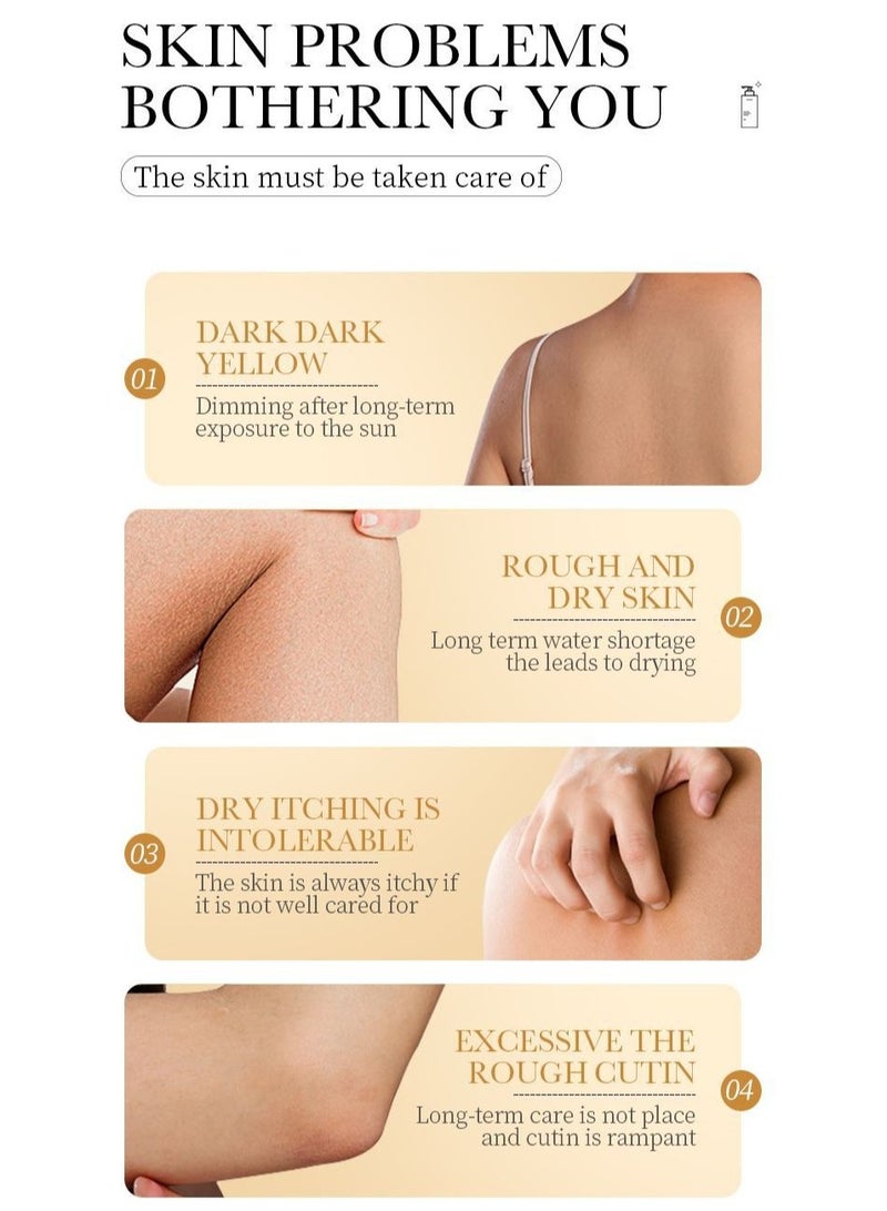 SADOER Collagen Anti Wrinkle Body Lotion, Nourishing Whitening Moisturizing Skin Care Cream, Fast Absorbing Anti Ageing, Smooth And Soft Skin Repair Cream To Remove Darkness 300g - Image 3