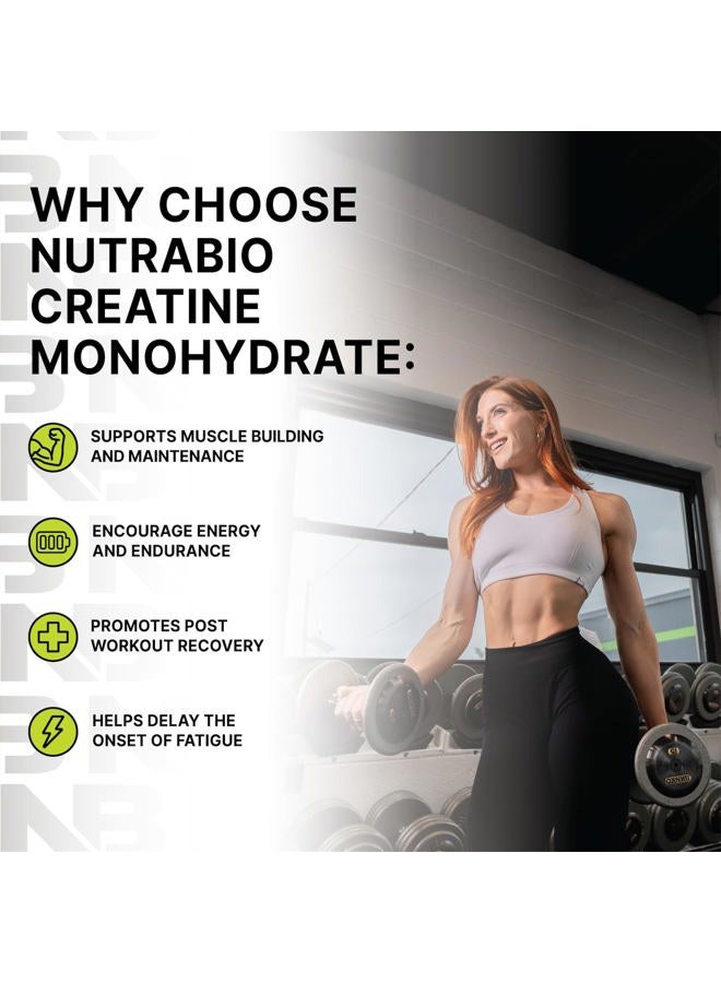 NutraBio Pure Creatine Monohydrate Powder Supplement, Unflavored, (150 g) - Supports Bulk Muscle Energy, Recovery, and Strength - HPLC Tested Pure Grade Creatine Powder Supplement for Men and Women - Image 2