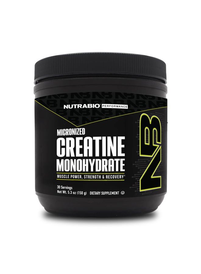 NutraBio Pure Creatine Monohydrate Powder Supplement, Unflavored, (150 g) - Supports Bulk Muscle Energy, Recovery, and Strength - HPLC Tested Pure Grade Creatine Powder Supplement for Men and Women - Image 1