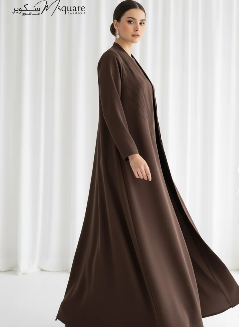 MSquare Fashion The Sunburst Brown Pleat Abaya