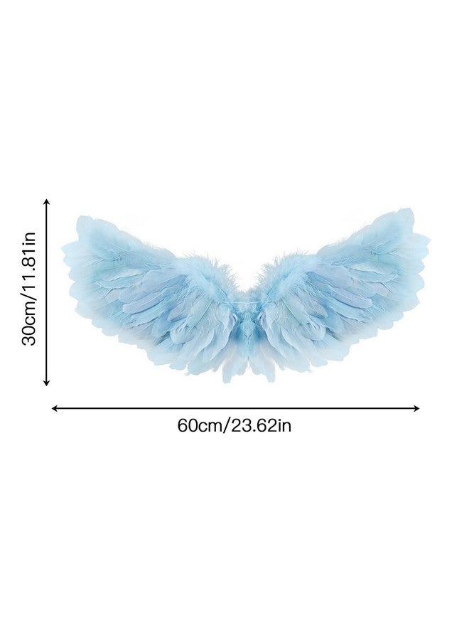 XIAXAIXU Kids Girls Feather Fairy Wings Princess Stage Show Halloween Costume Angel Wings With Crown And Wand Party Dress Up (Blue, 65 * 35Cm) - Image 5