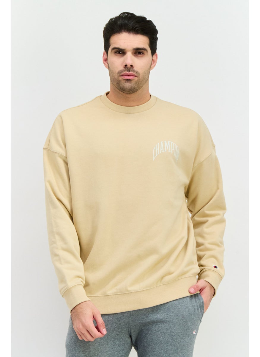 Champion Men Sportswear Fit Long Sleeve Outdoor Sweatshirts, Beige Combo  - Image 1