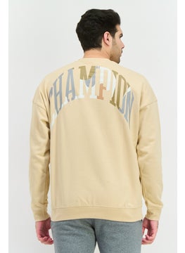 Champion Men Sportswear Fit Long Sleeve Outdoor Sweatshirts, Beige Combo  - Image 2