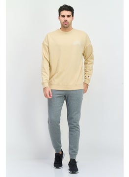 Champion Men Sportswear Fit Long Sleeve Outdoor Sweatshirts, Beige Combo  - Image 4