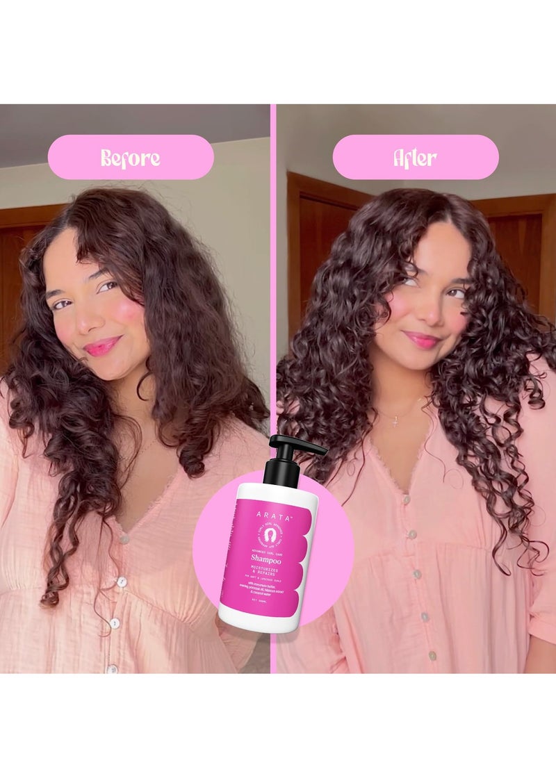 أراتا شامبو أراتا المتقدم للعناية بالشعر 300 مل زبدة المورومورو زهرة الربيع المسائية مستخلص الكركديه وماء جوز الهند - Image 3