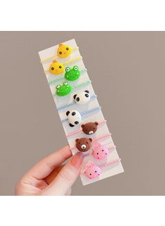 Colorful Kids Thumb Bands Elastic Hair Ties 1# [10 cartoon animals] The following are opp bags