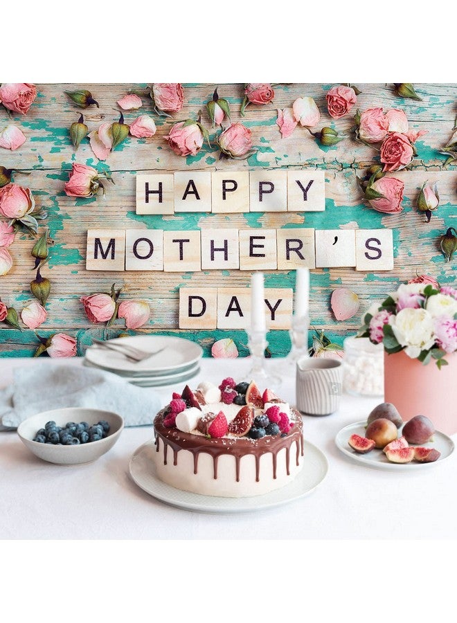 Rsuuinu Happy Mother'S Day Backdrop Flowers Wooden Pink Floral Photography Background For Mom Festival Party Banner Decorations Supplies Photo Shoot Party Banner Wallpaper Studio Props 7X5Ft - Image 4